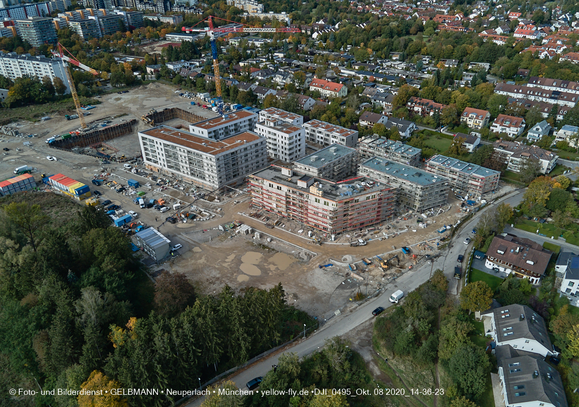 08.10.2020 - Baustelle Alexisquartier und Umgebung in Neuperlach